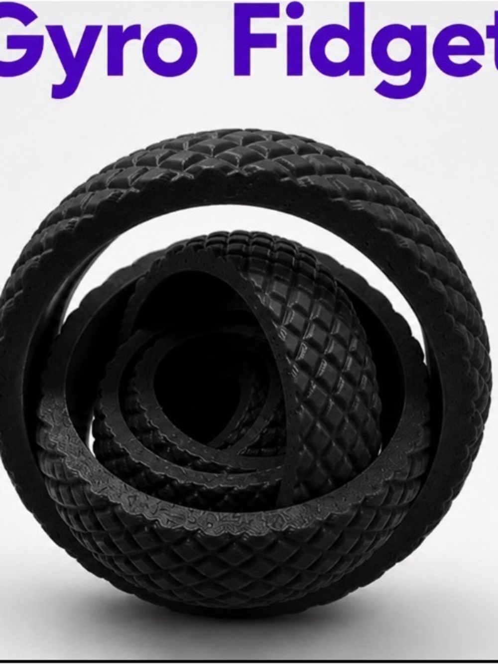 Black Gyro Fidget Toy small 7 rings